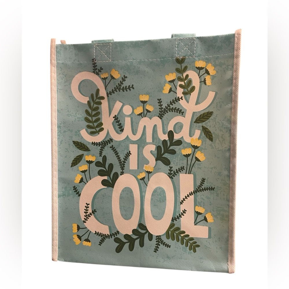 Floral 'Kind is Cool' Reusable Tote Bag | 9 x 11